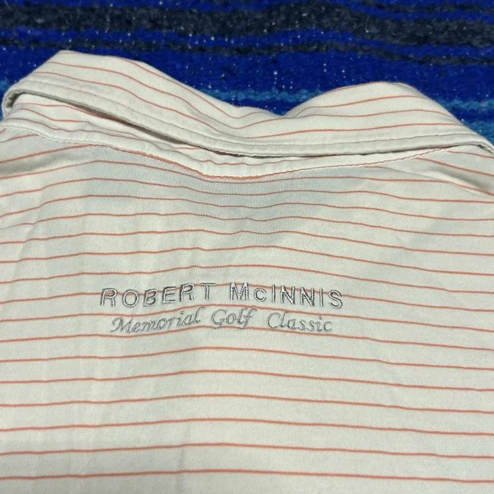 Polo Golf Ralph Lauren Polo Shirt Mens Large Orange Stripe Golf Embroidered